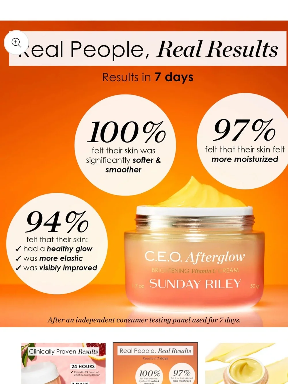 Sunday Riley C.E.O. Afterglow Brightening Vitamin C Gel Cream - 1.7 fl oz NWT - Picture 4 of 16
